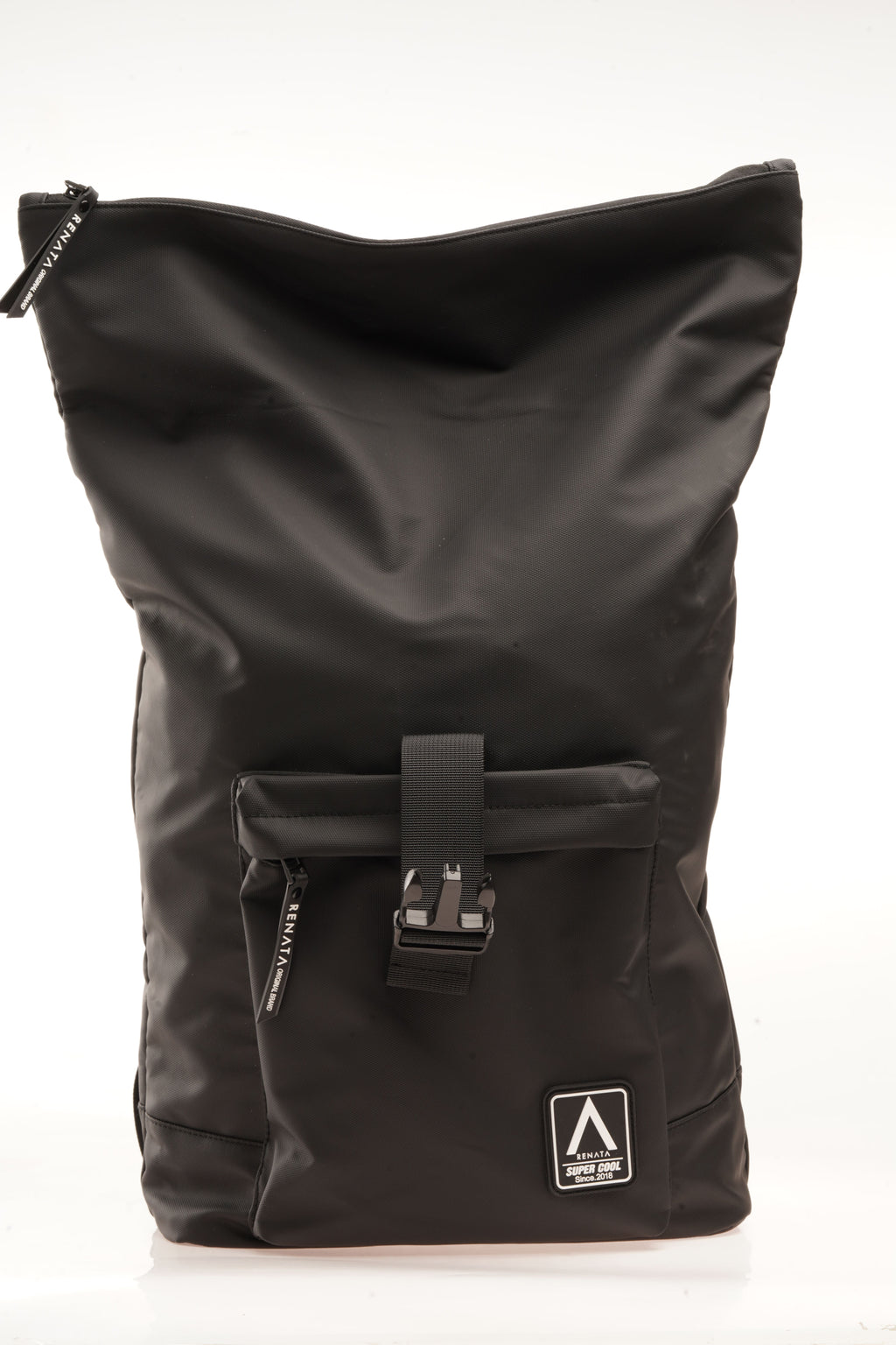 Mochila Renata Roll Top Black Desplegada