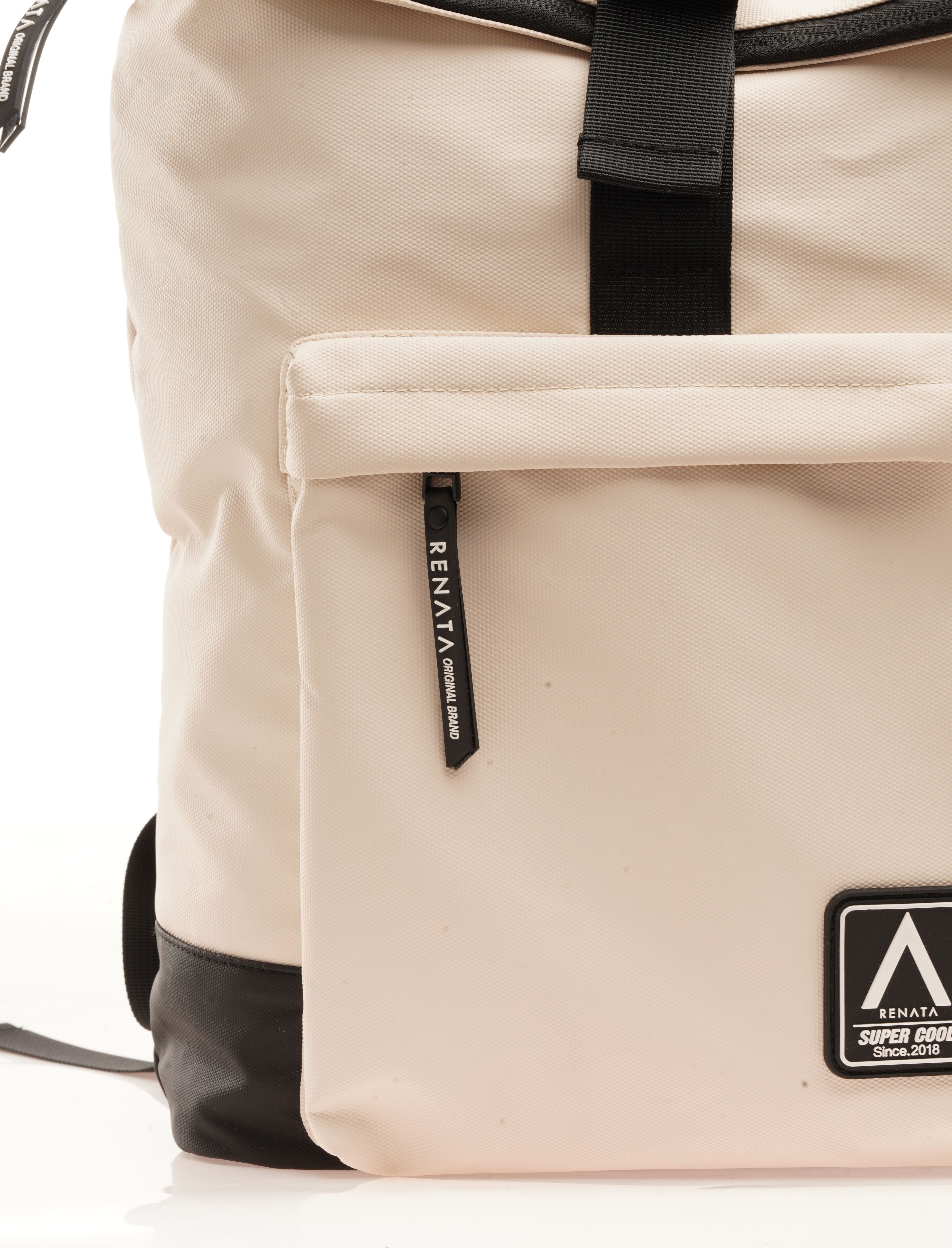 Mochila Renata Roll Top White Detalle
