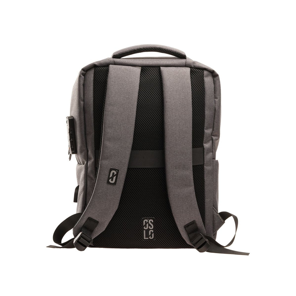 Porta notebook impermeable anti robo USB atras
