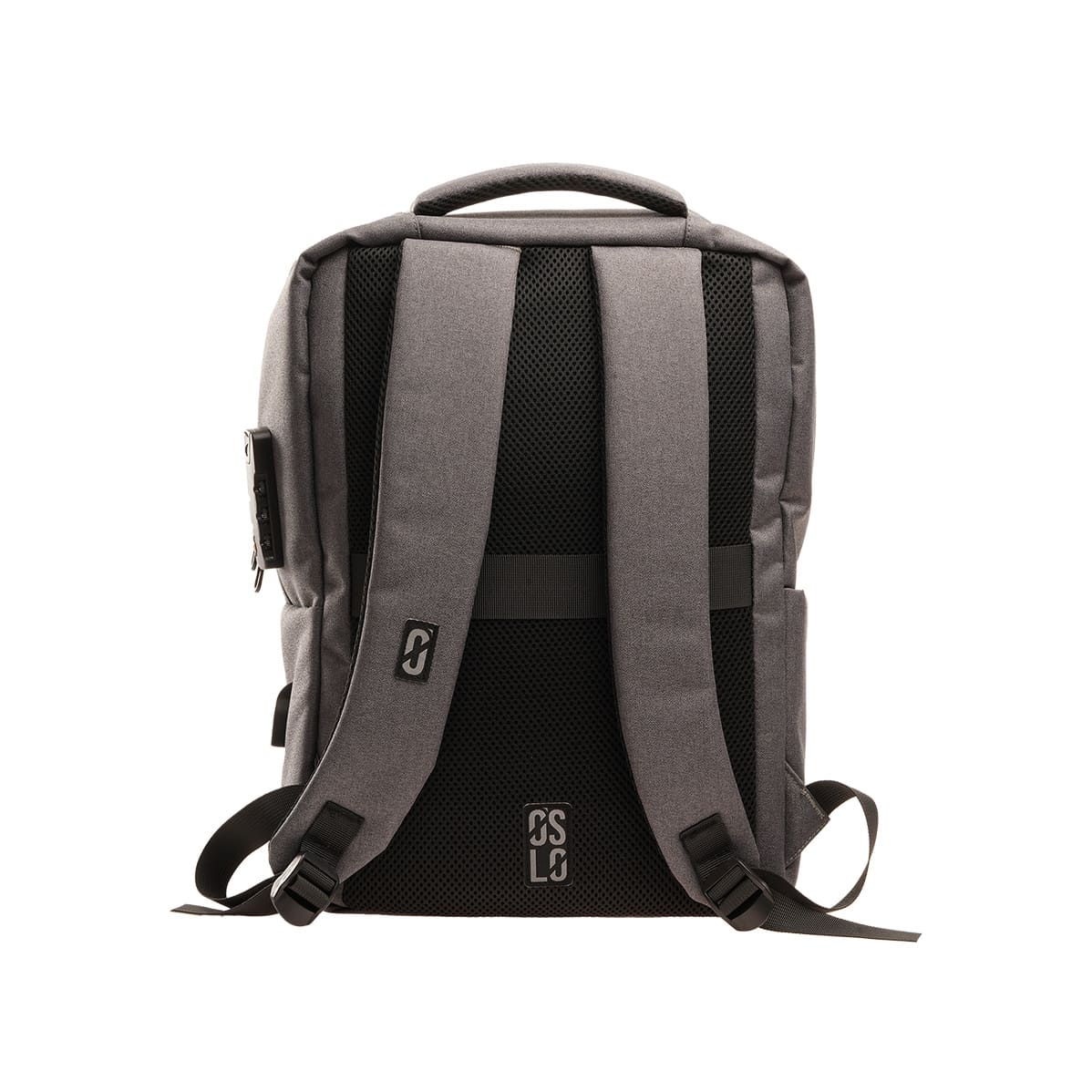 Porta notebook impermeable anti robo USB atras